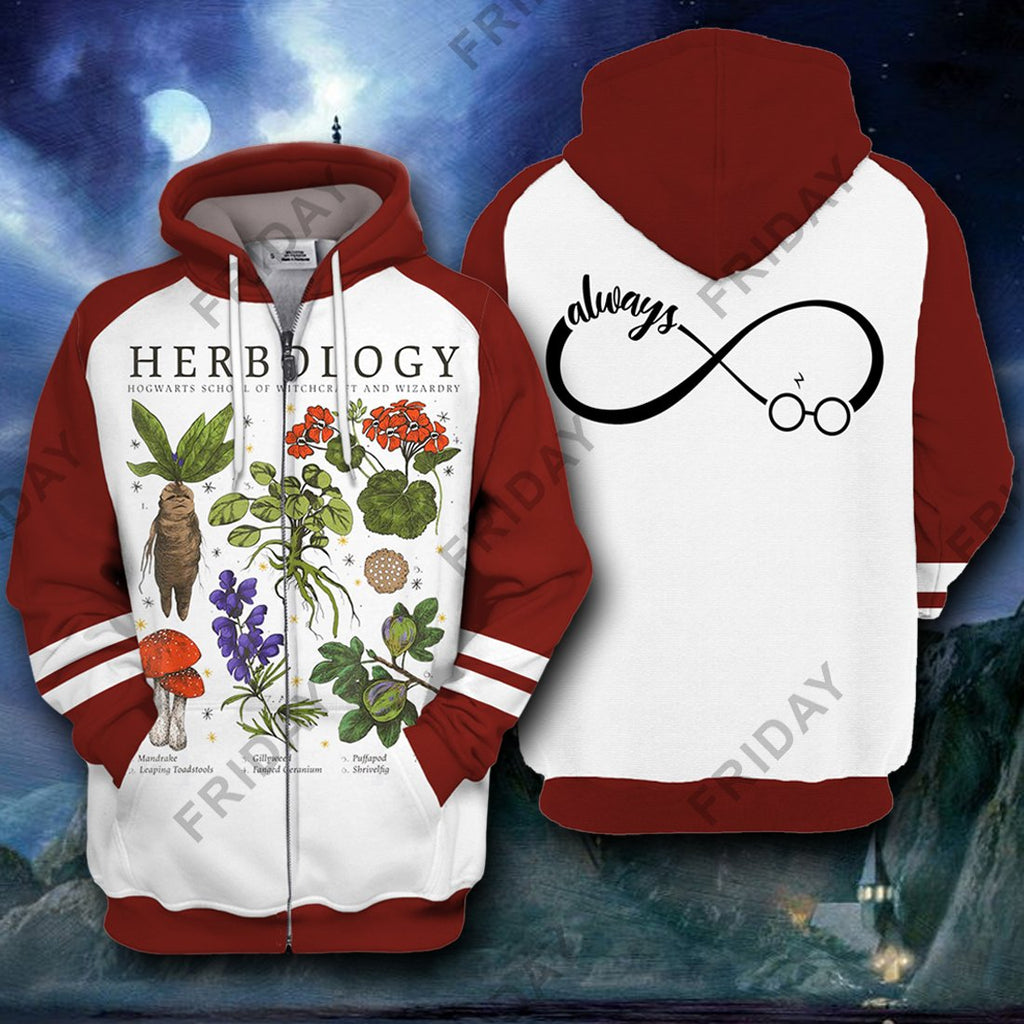  HP T-shirt Herbology Always Infinity Red White T-shirt High Quality HP Hoodie Sweater Tank 