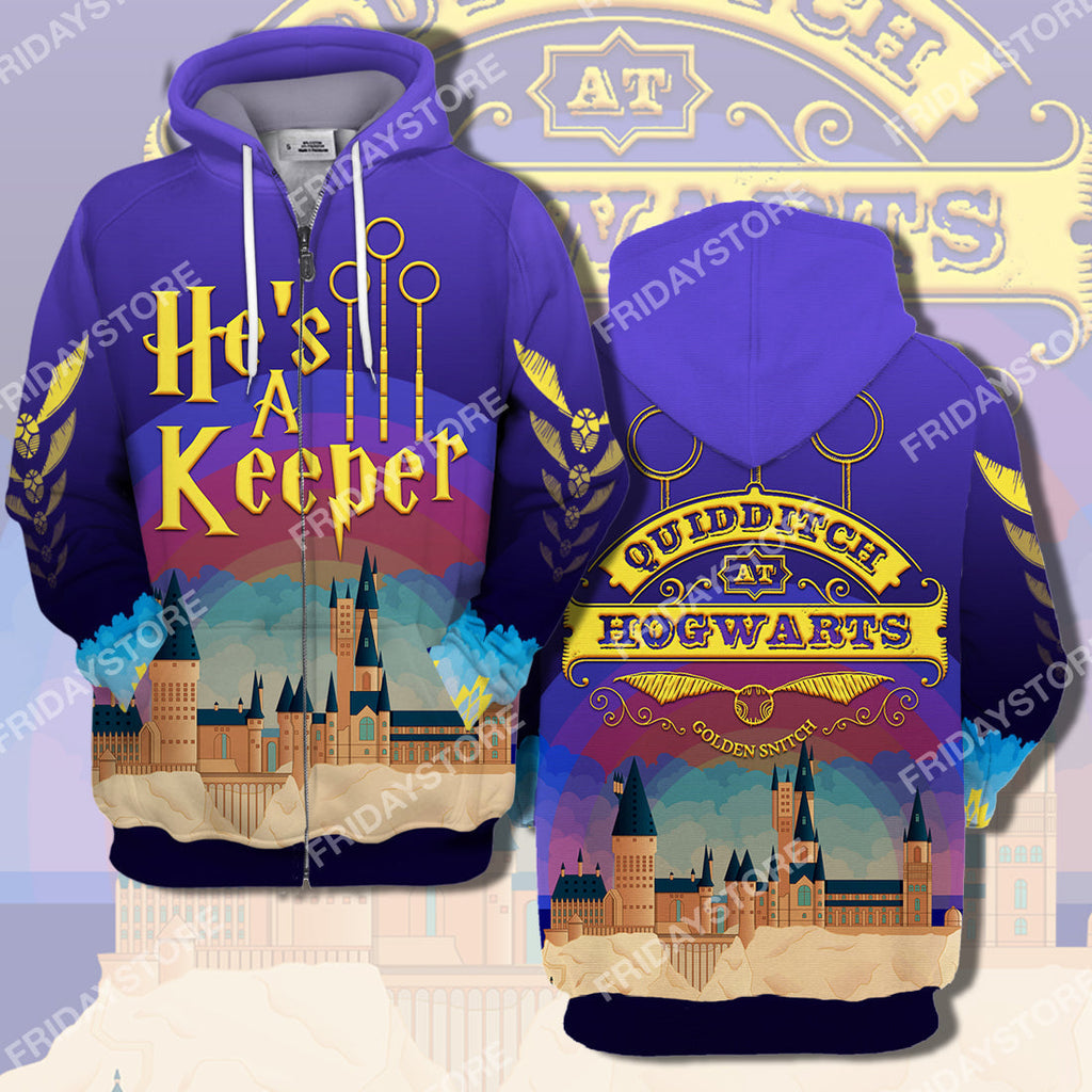  HP T-shirt Quidditch Couple He's A Keeper T-shirt Awesome High Quality HP Hoodie Sweater Tank Couple Apparel 2023