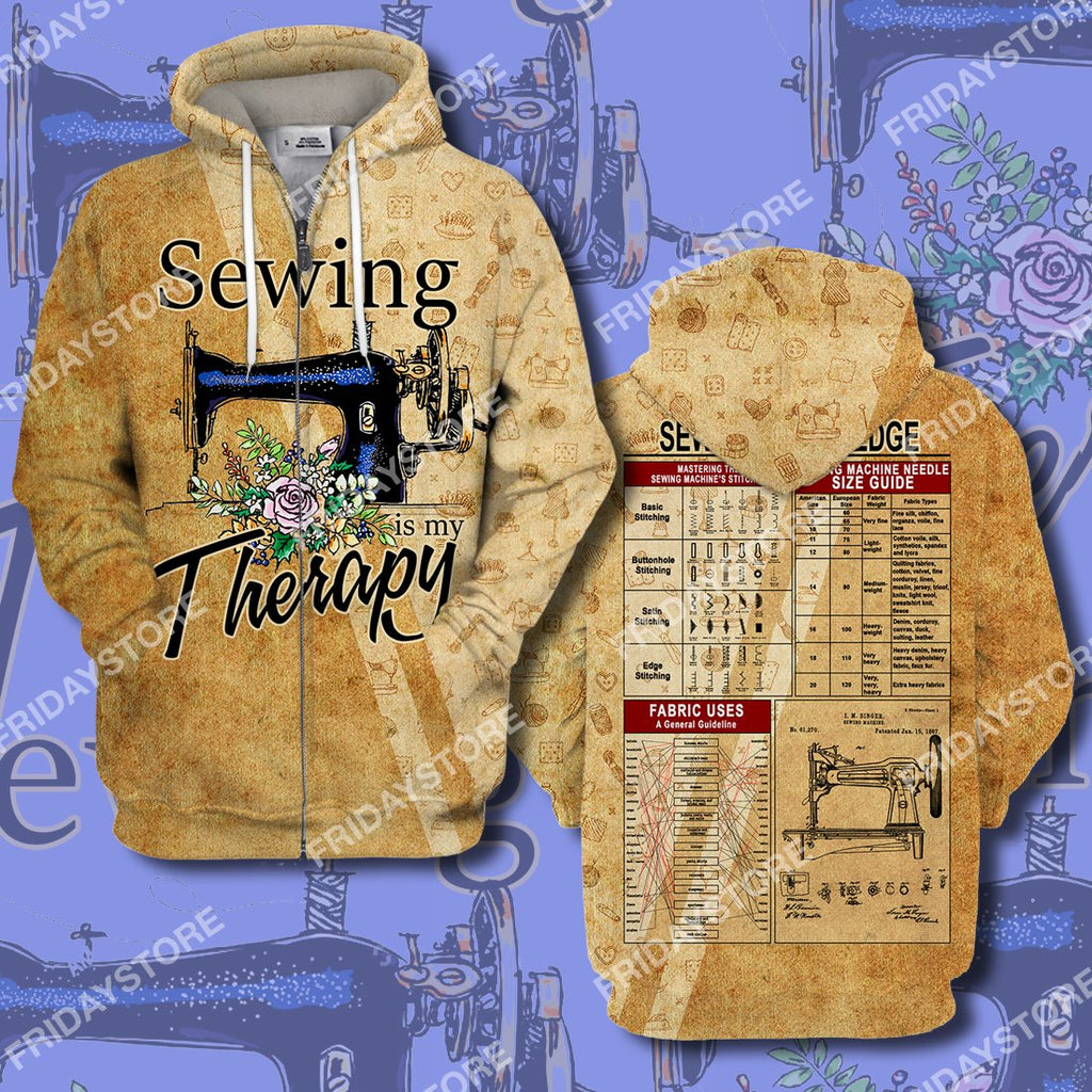 Gifury Sewing Hoodie Sewing Is My Therapy T-shirt Sewing Hoodie Sewing Apparel 2022