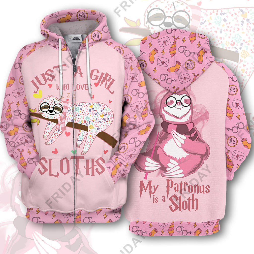  Sloth T-shirt Just A Girl Who Loves Sloths T-shirt Cute High Quality Sloth Hoodie Sweater Tank 