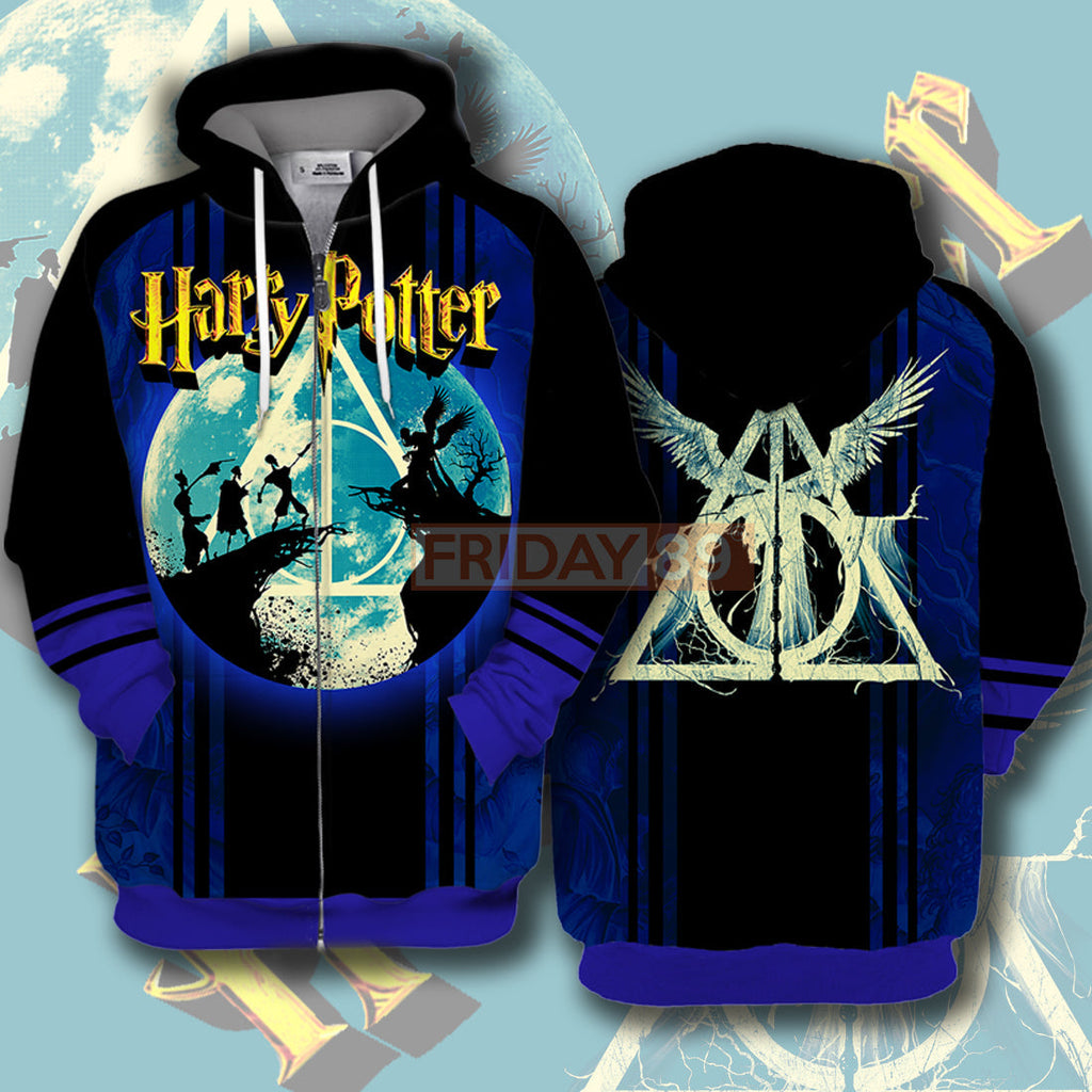  HP T-shirt Harry Sign Full Moon Deathly Hallows 3D Print T-shirt High Quality HP Hoodie Sweater Tank 2023