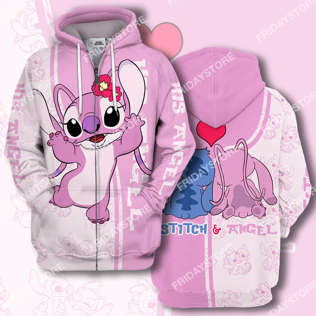  LAS T-shirt Stitch Angel Adorable Couple All Over Print Stitch Couple T-shirt Cute High Quality DN Stitch Hoodie Sweater Tank