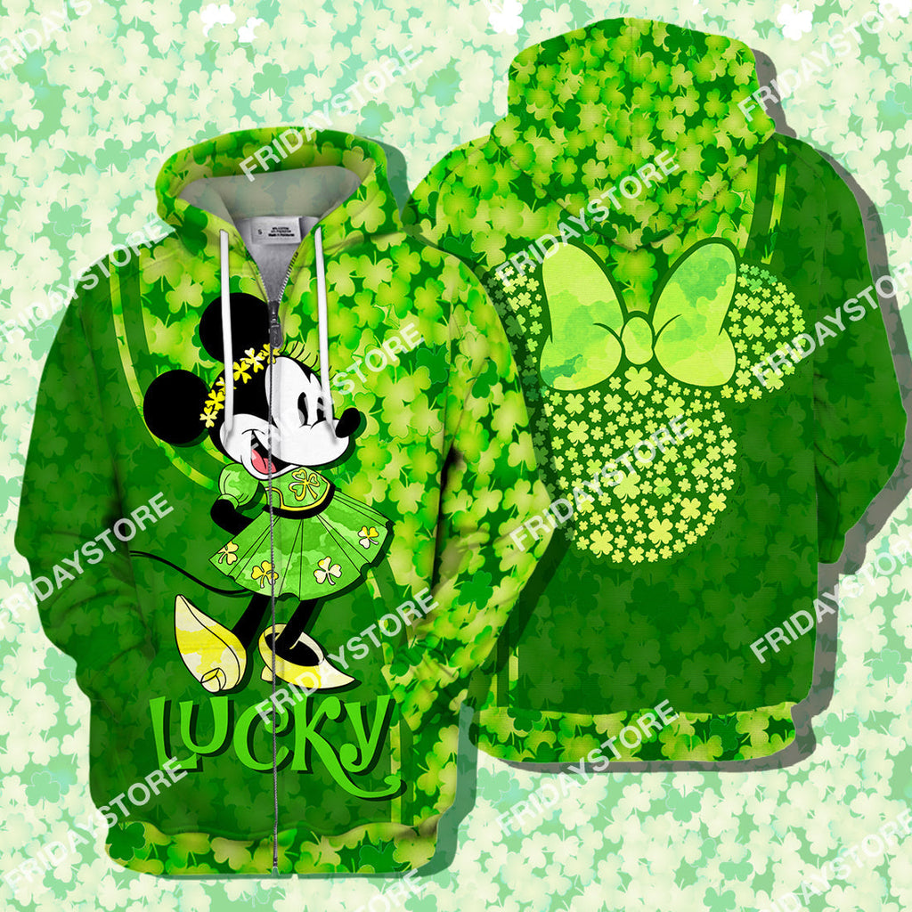  DN T-shirt Mouse Lucky St Patrick's Day T-shirt Cute DN MN Mouse Hoodie Sweater Tank St Patrick's Day Hoodie Shirt