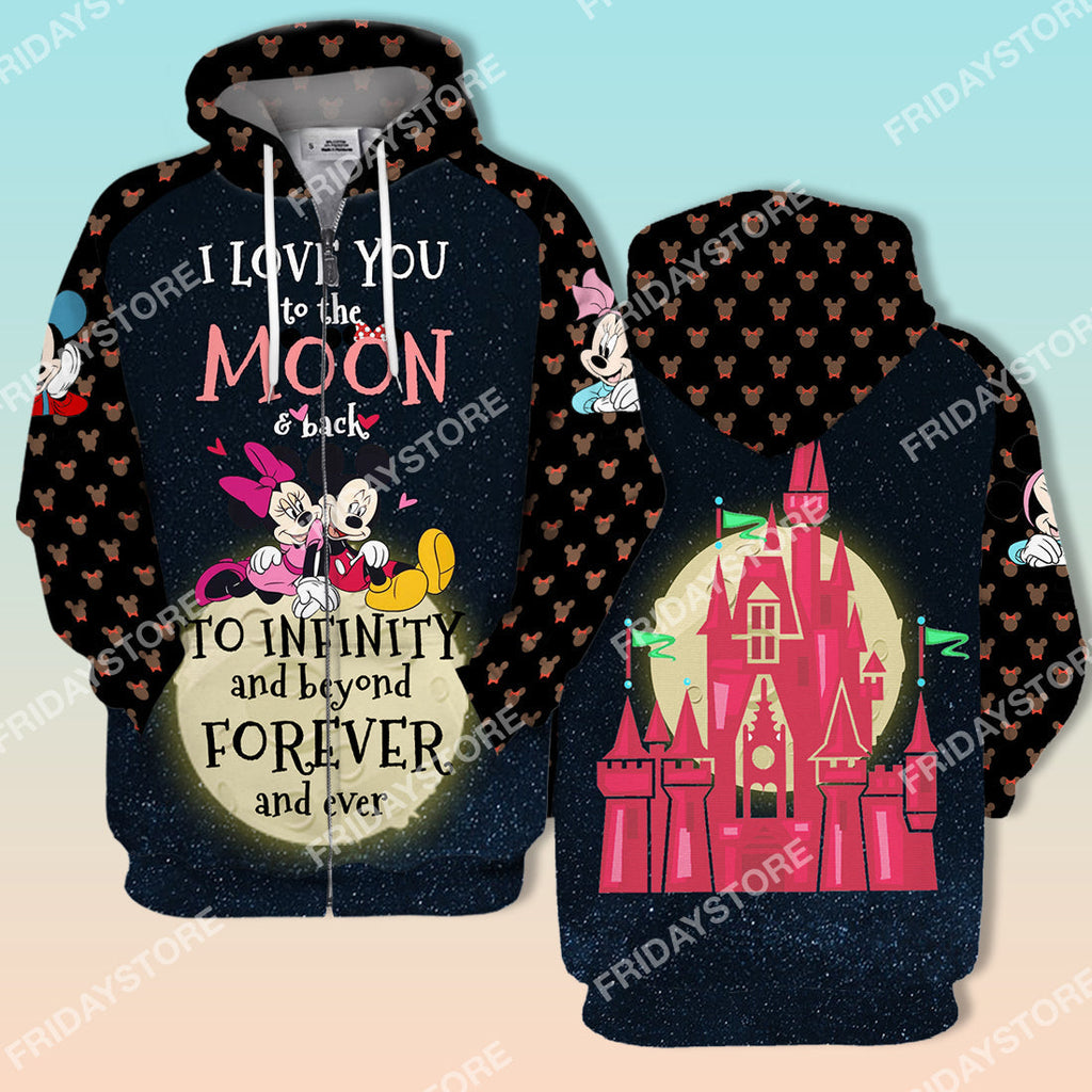  DN T-shirt Love You To The Moon & Back To Infinity Mouse Couple T-shirt Cute DN MK MN Mouse Hoodie Sweater Tank