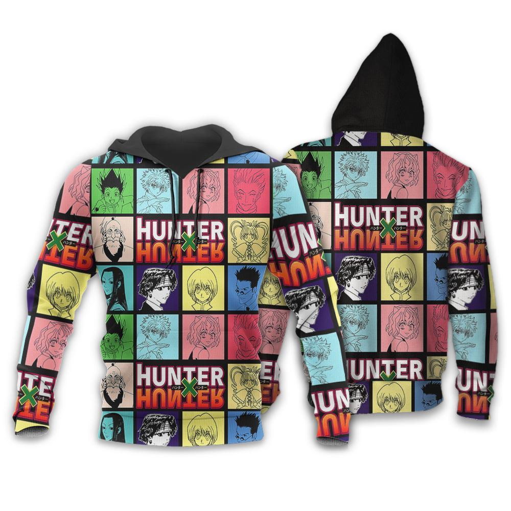  Hunter X Hunter Shirt Hunter X Hunter Charactes Frames Multicolor Hoodie Hunter X Hunter Merch  Colorful