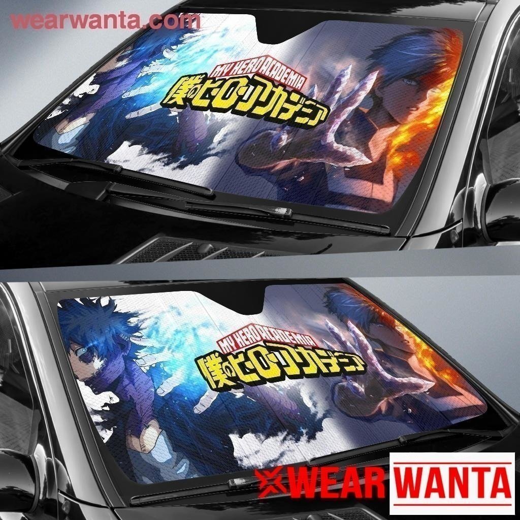  My Hero Academia Car Sun Shade Ice And Fire Todoroki Shouto Dabi Windshield Sun Shade