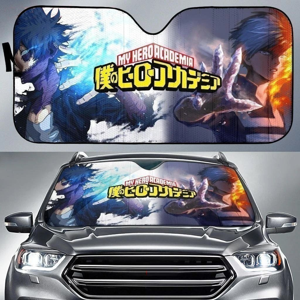  My Hero Academia Car Sun Shade Ice And Fire Todoroki Shouto Dabi Windshield Sun Shade