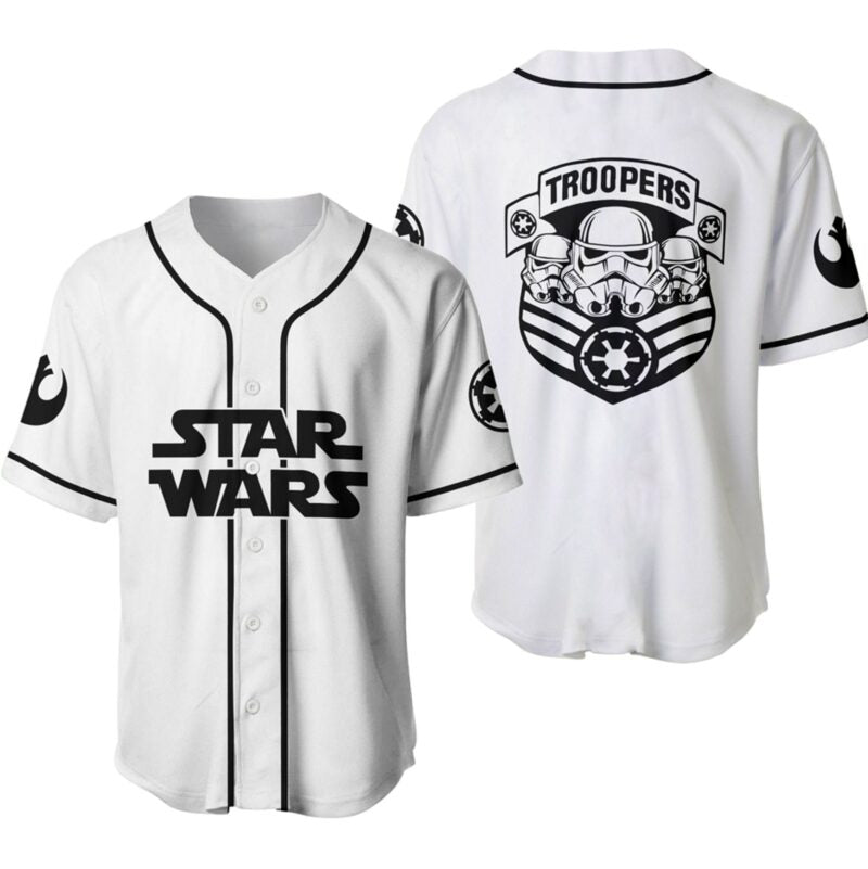 Star Wars Jersey Star Wars Troopers Galactic Empire Symbol Black White Jersey Shirt Star Wars Baseball Jersey For Men