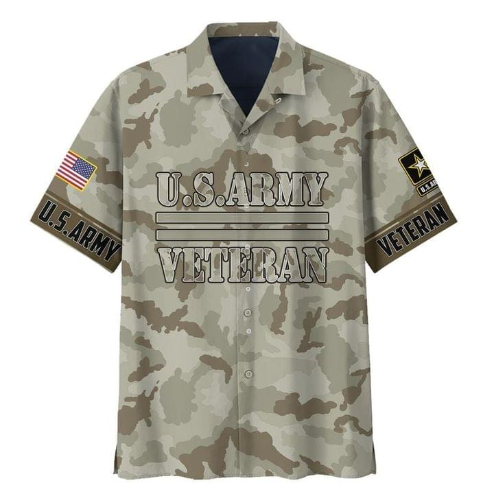 Veteran Hawaiian Shirt US Army Uniform Aloha Shirt Unisex Full Size Adult