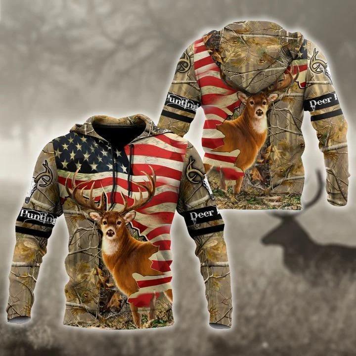 Gifury Hunting T-shirt Hunting American Flag Wood 3d Grey Shirt Deer Hunting Hoodie Hunting Hoodie Hunting Apparel 2022