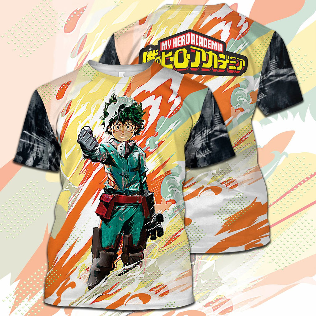  My Hero Academia T-shirt Midoriya Izuku Smoke My Hero Academia Logo T-shirt Hoodie  