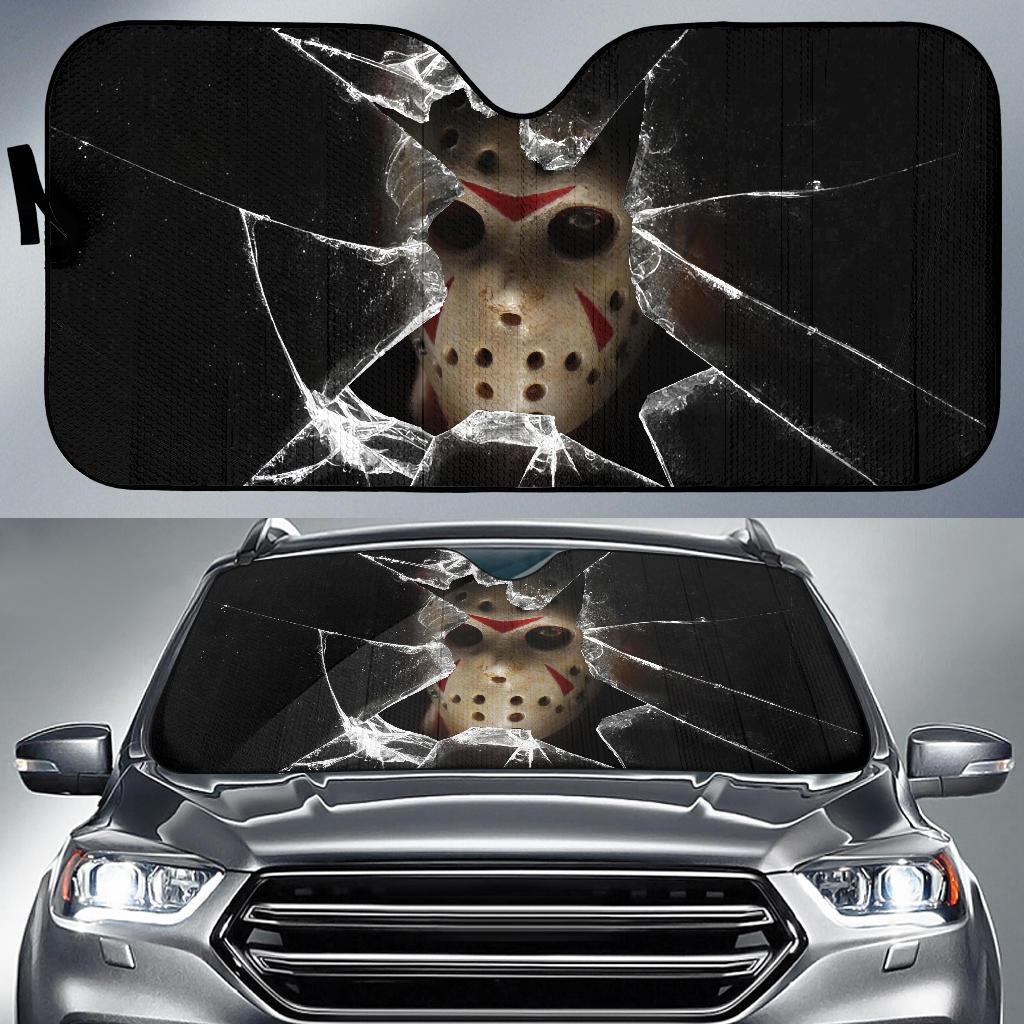  Horror Car Sun Shade Jason Voorhees Breaks The Glass Windshield Sun Shade