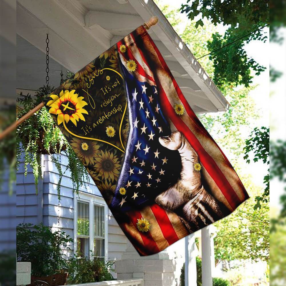  Jesus House Flag It's Not A Religion It's A Relationship Sunflower Garden Flag Christian Flags