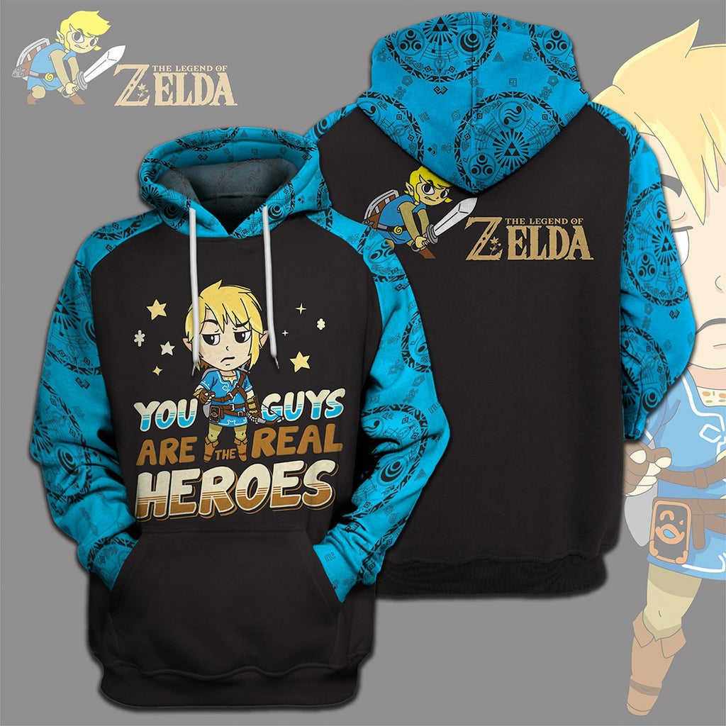  Legend Of Zelda Shirt You Guys Are The Real Heroes Blue T-shirt Legend Of Zelda Hoodie 