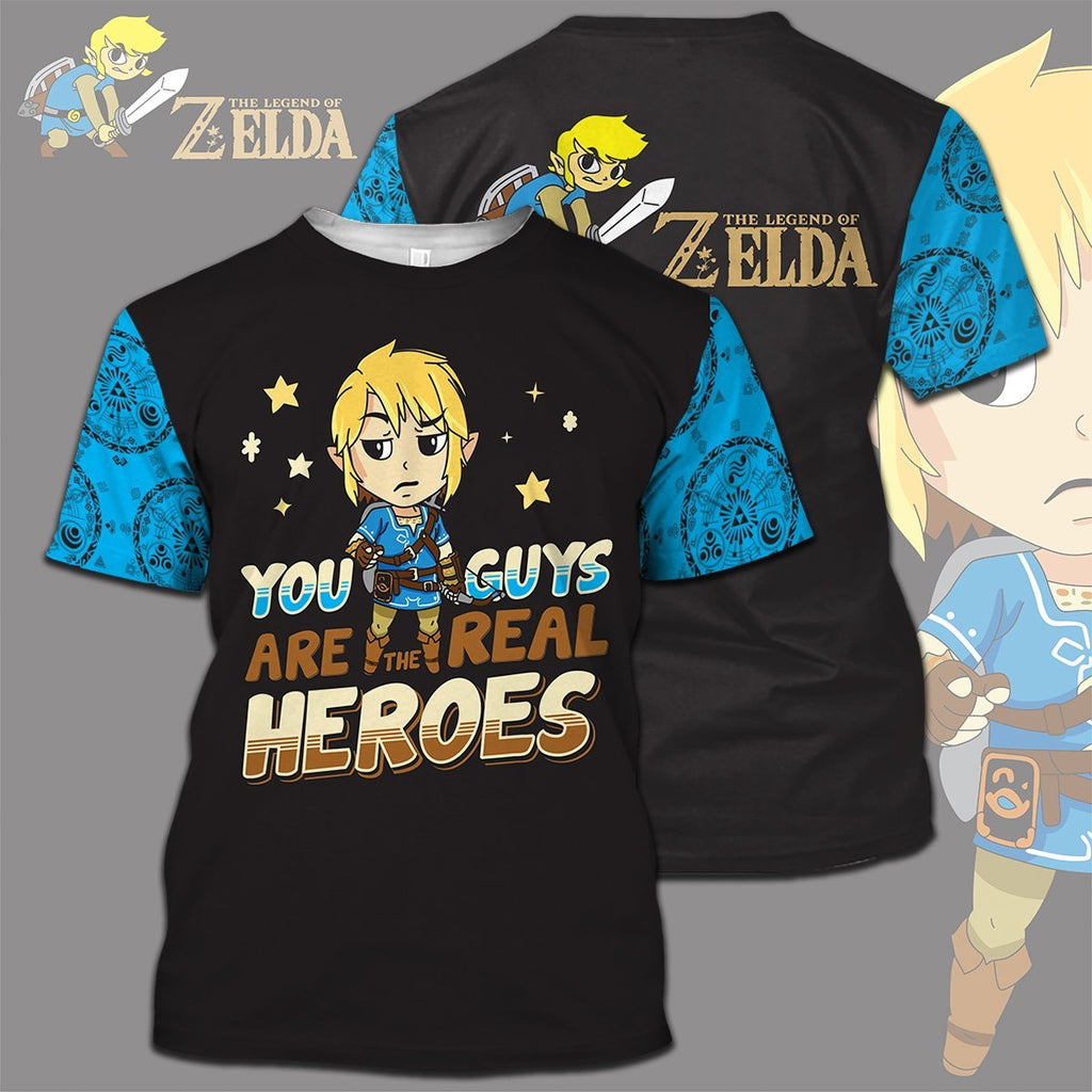  Legend Of Zelda Shirt You Guys Are The Real Heroes Blue T-shirt Legend Of Zelda Hoodie 