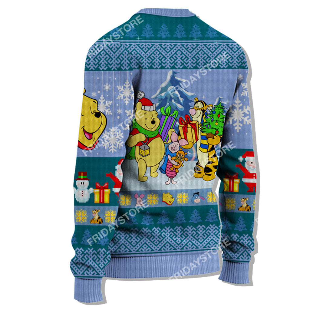  DN WTP Sweater Pooh And Piglet Hot Cocoa Christmas Ugly Sweater Cute High Quality DN WTP Ugly Sweater