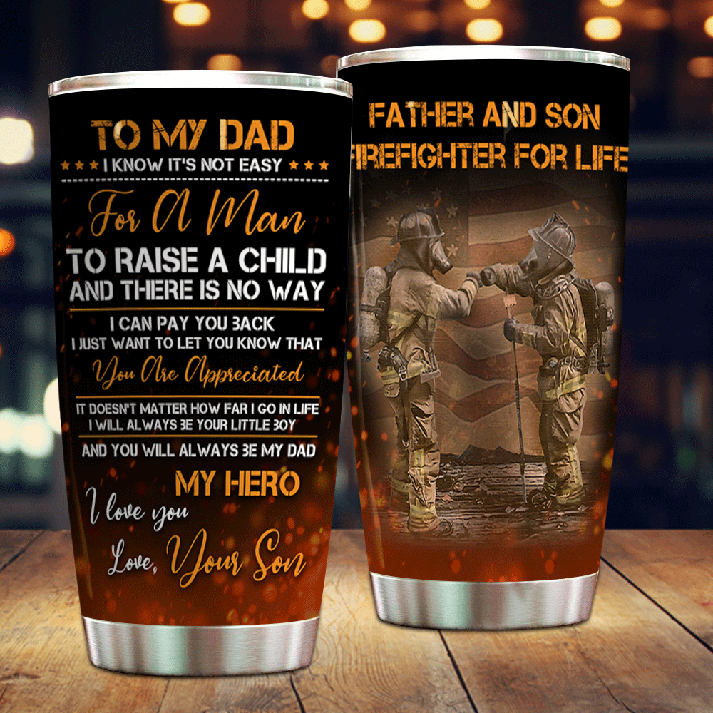 Gifury Firefighter Father And Son Tumbler Cup Firefighter For Life Tumbler Father Travel Mug Firefighter Tumbler 2022