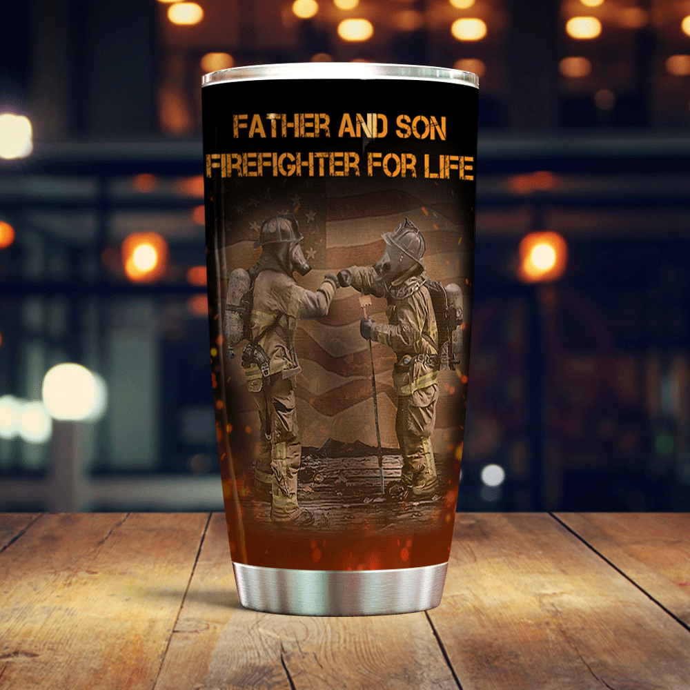 Gifury Firefighter Father And Son Tumbler Cup Firefighter For Life Tumbler Father Travel Mug Firefighter Tumbler 2024