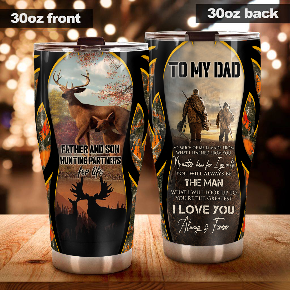 Gifury Hunting Father And Son Tumbler Cup 20 oz Father's Day Father And Son Hunting Partner For Life Tumbler 20 oz Hunting Travel Mug 2024