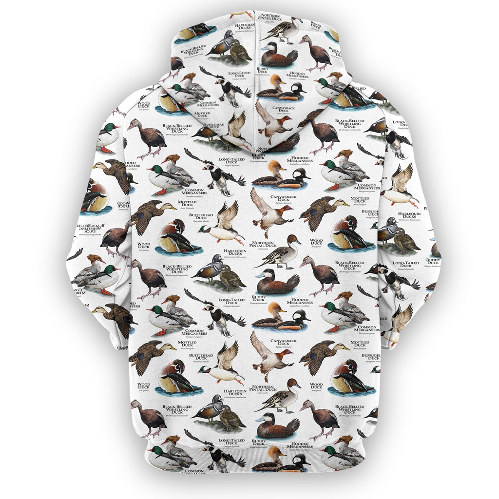 Gifury Hunting Hoodie Duck Hunting Types Of Duck Pattern White 3d Hoodie Gift For Hunter Hunting Apparel 2023