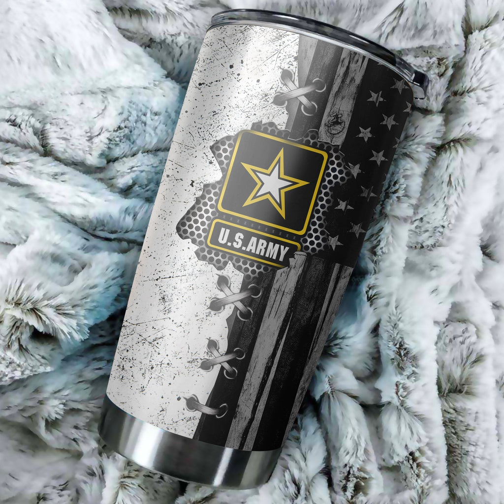 Friday89 Veteran US Army Tumbler 20 oz American Flag Tumbler 20 oz