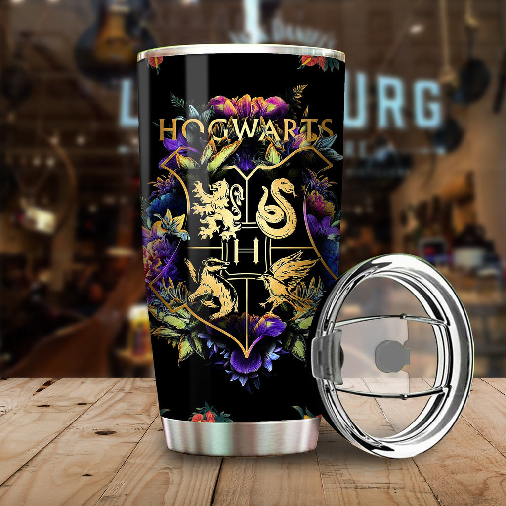  HP Tumbler Harry HW Logo Magical Floral HP Tumbler Cup 20 oz Awesome High Quality HP Travel Mug 