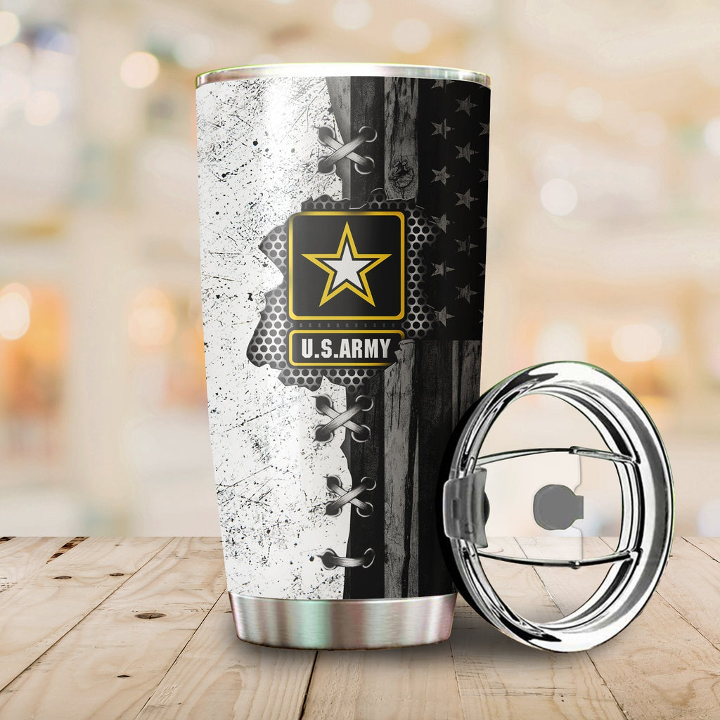 Friday89 Veteran US Army Tumbler 20 oz American Flag Tumbler 20 oz