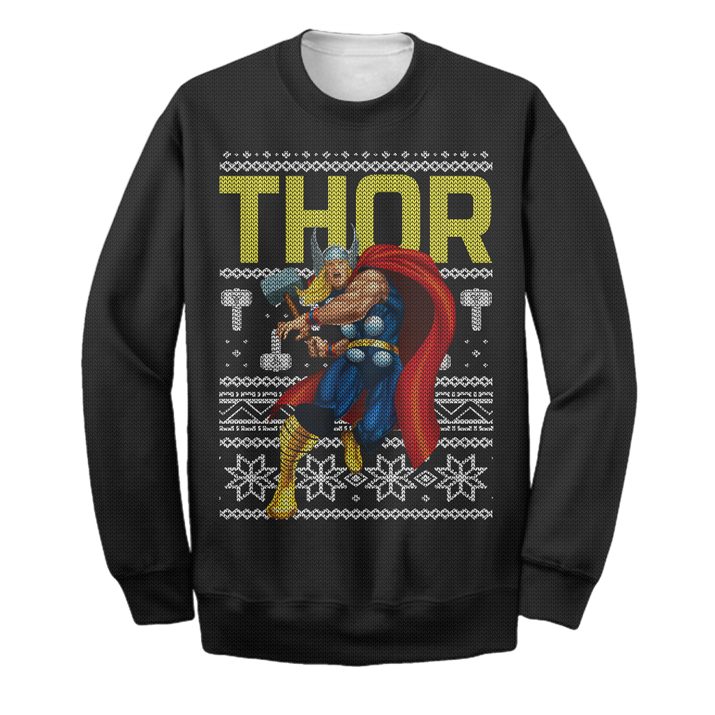  MV Sweater God Of Thunder Ugly Christmas Long Sleeve Printing Amazing MV Sweatshirt 