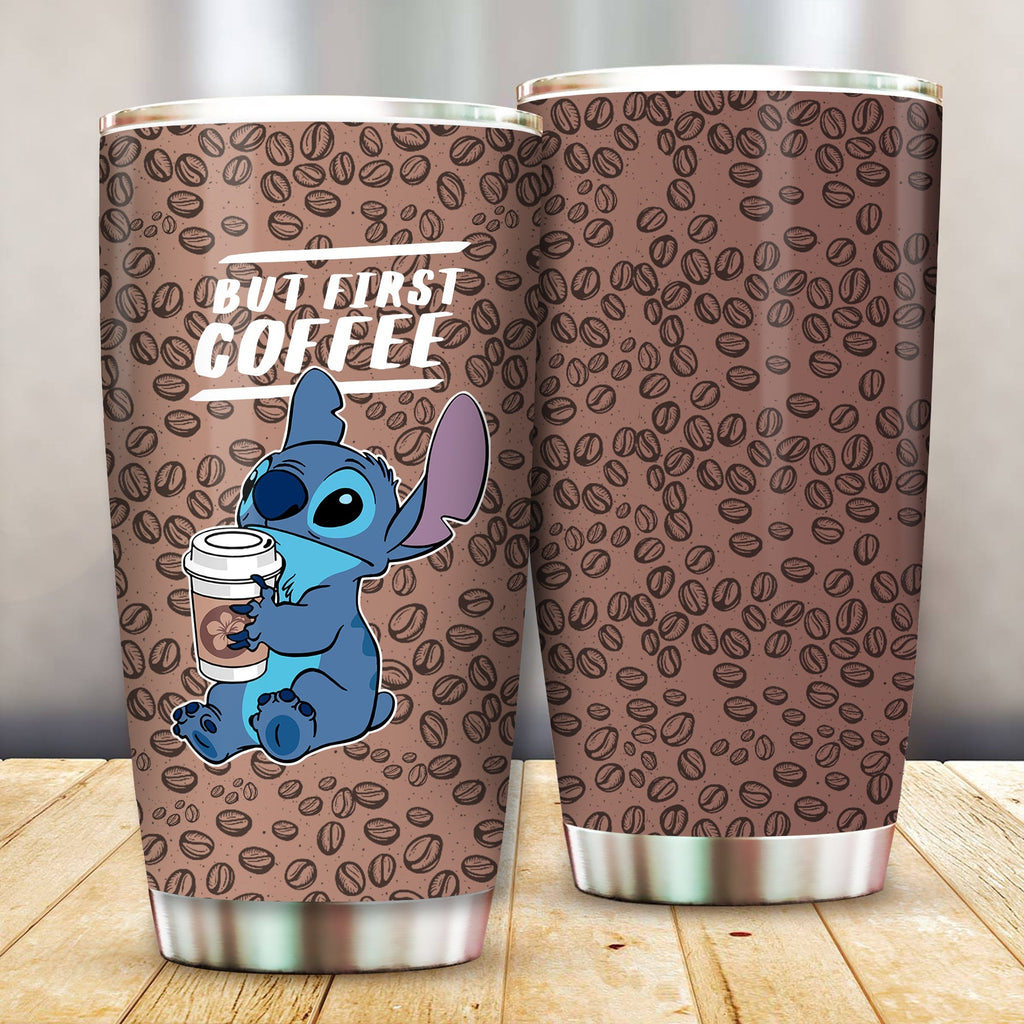 Stitch Tumbler Stitch But First Coffee Tumbler Cup Cute DN Travel Mug