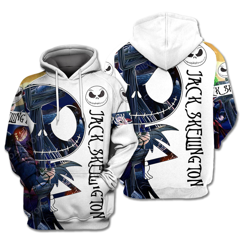  TNBC Hoodie Jack Skellington Symbol Blue White Hoodie 