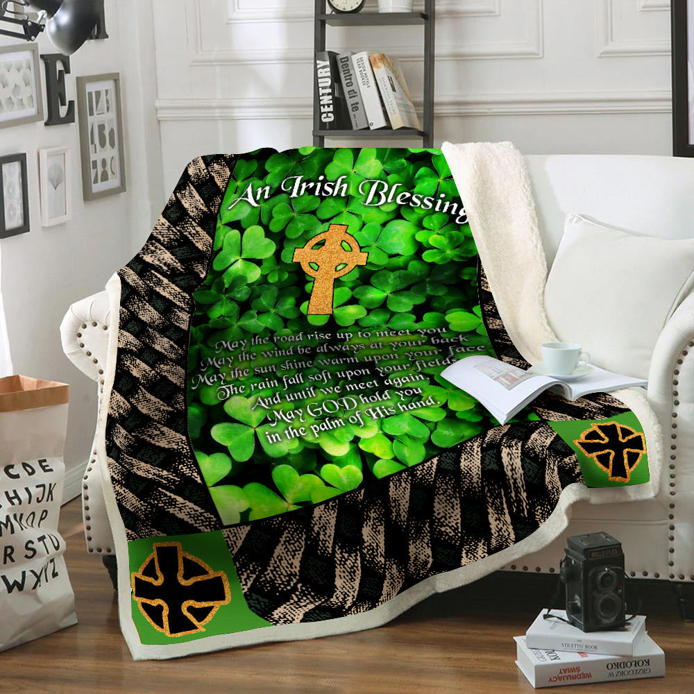 Gifury St. Patrick's Day Blanket Irish Blessing May The Road Rise Up to Meet You Poem St Patrick's Day Blanket 2023
