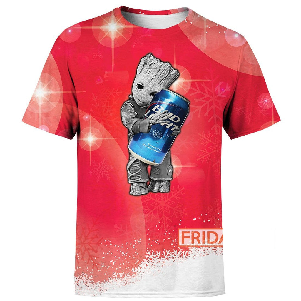  MV T-shirt Groot Hug Bud Light T-shirt Cute High Quality MV Groot Hoodie Sweater Tank 2025