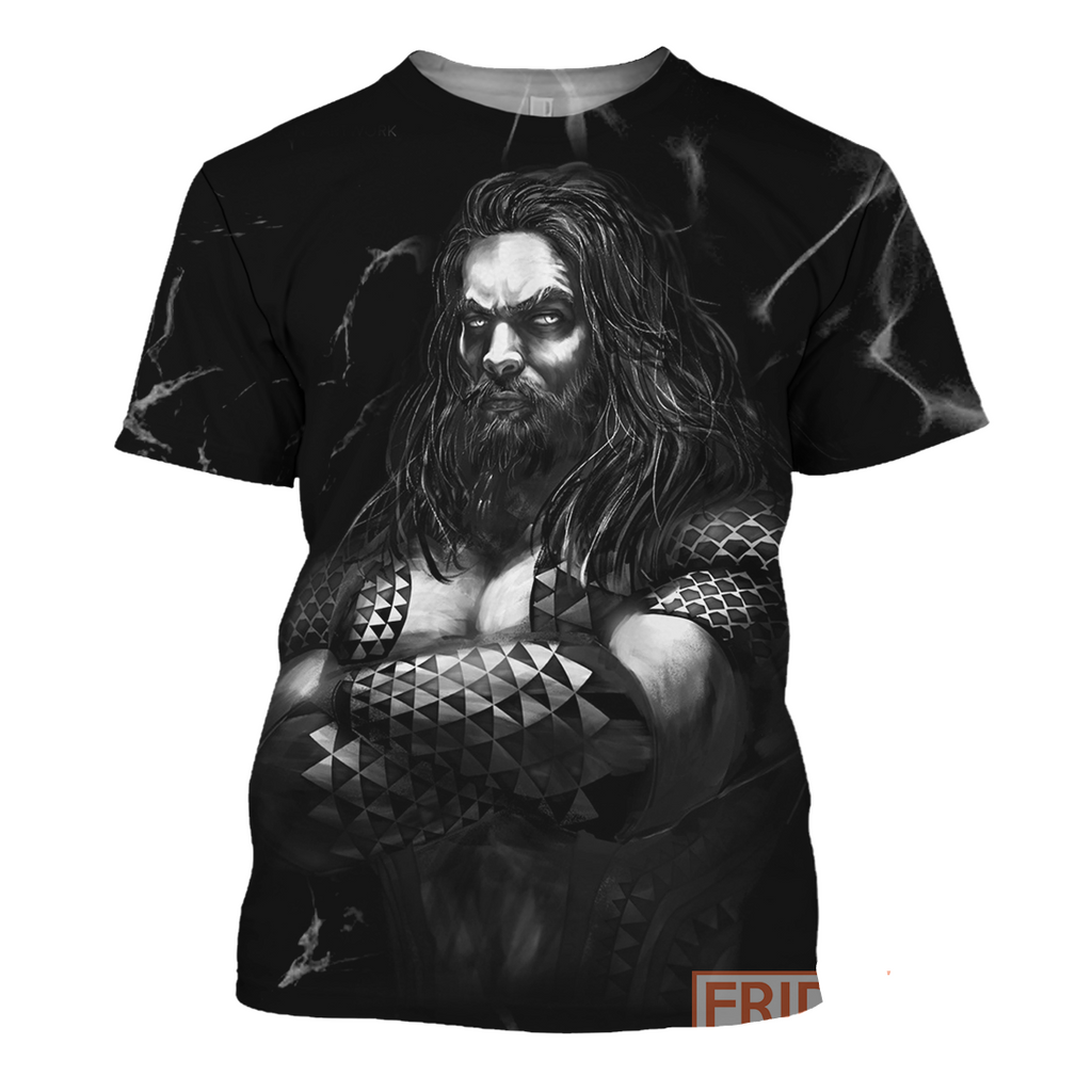  DC Aquaman Shirt Aquaman Black & White 3D Print Shirt Cool DC Aquaman Hoodie Sweater Tank