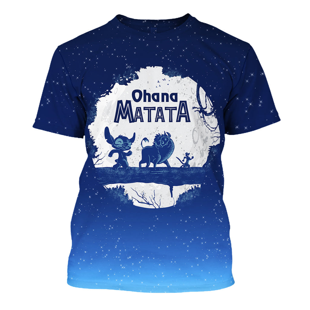 LK Stitch T-shirt Ohana Matata Stitch Blue T-shirt Awesome DN Hoodie Sweater Tank