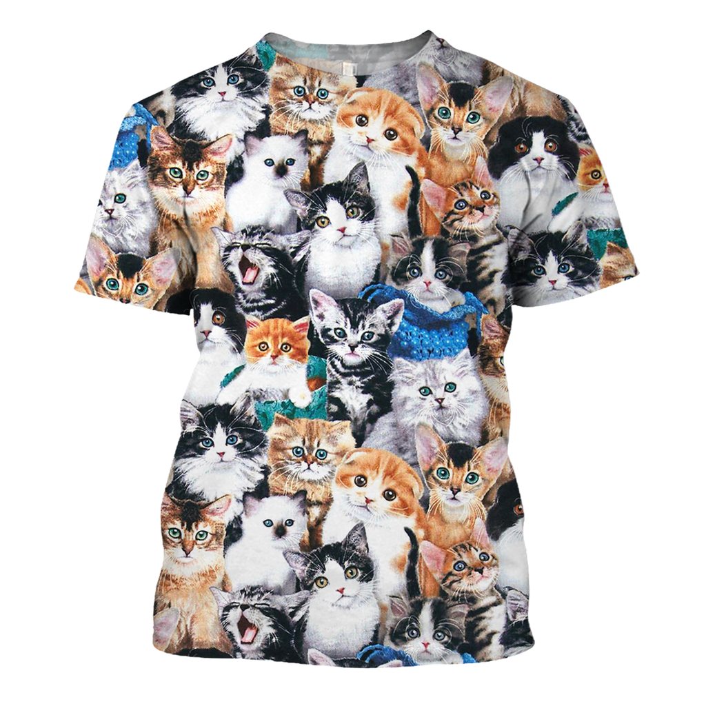 Gifury Cat T-shirt Cats Cute Pattern T-shirt Cat Hoodie Sweater Zip Hoodie 2025