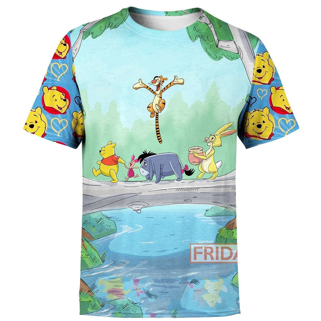 WTP T-shirt Emoji Face and Friends Tigger Eeyore Piglet 3D T-shirt High Quality DN Hoodie Sweater Tank