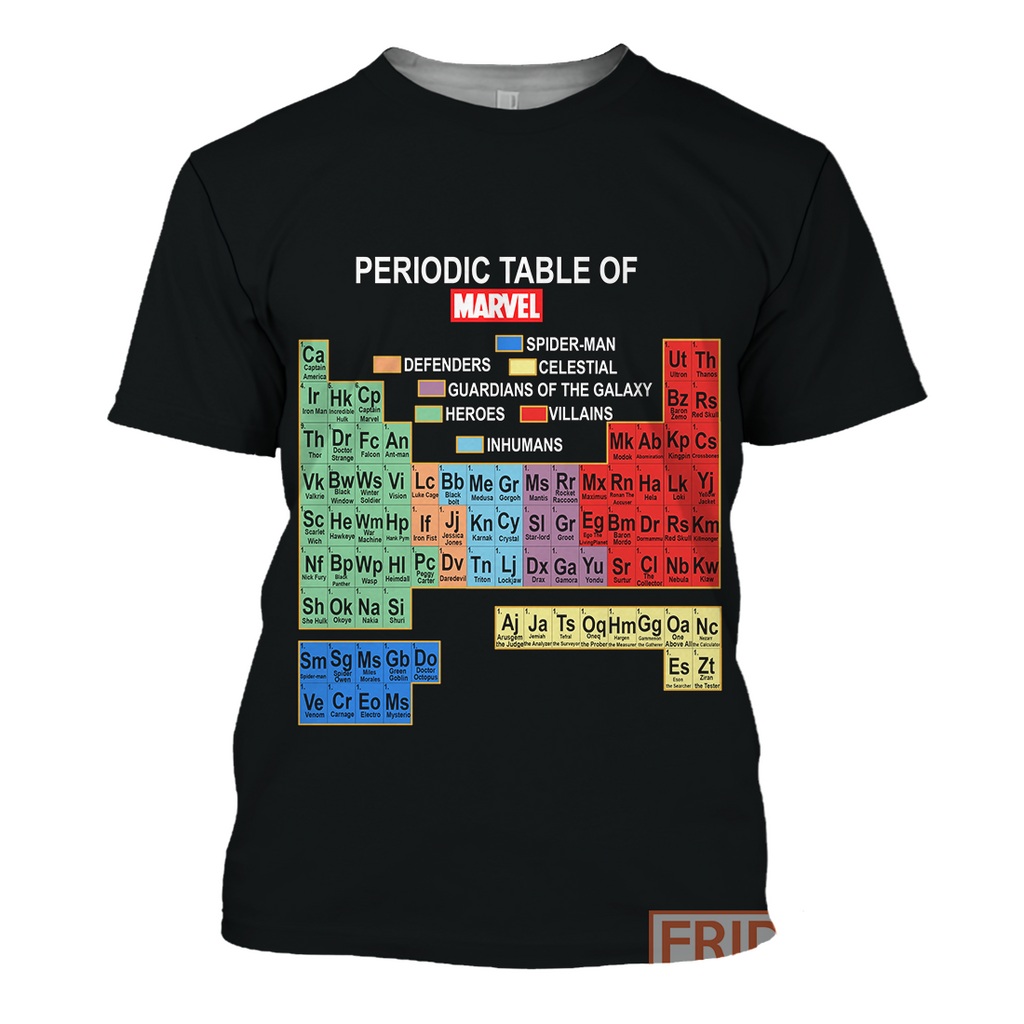  MV Hoodie Periodic Table Of Marvel T-shirt MV Shirt Sweater Tank 2025