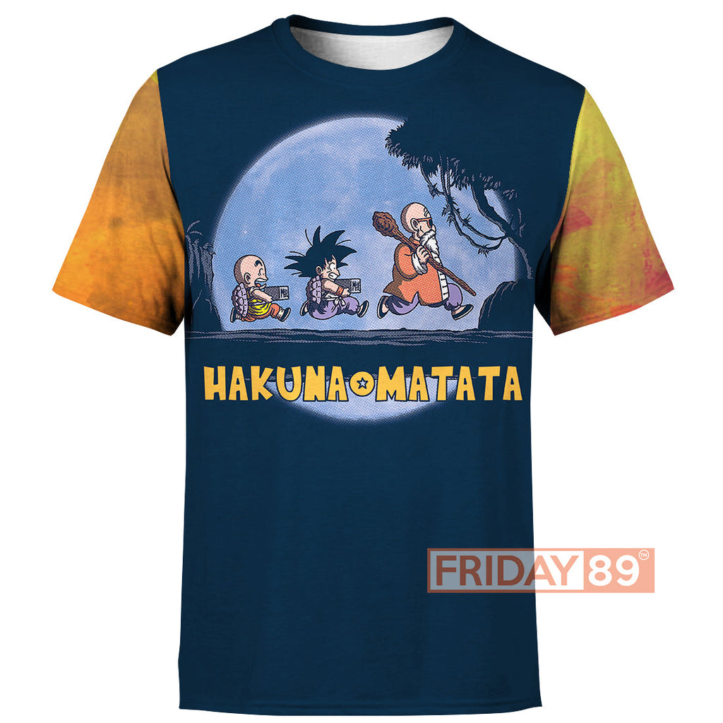  DB T-shirt LK Dragon Goku Walking In The Moon Hakuna Matata 3D Print T-shirt Funny DB Hoodie Sweater Tank 