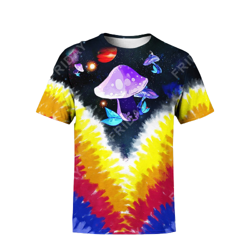 Hippie Space Shroom Tie Dye All Over Print Hoodie T-shirt