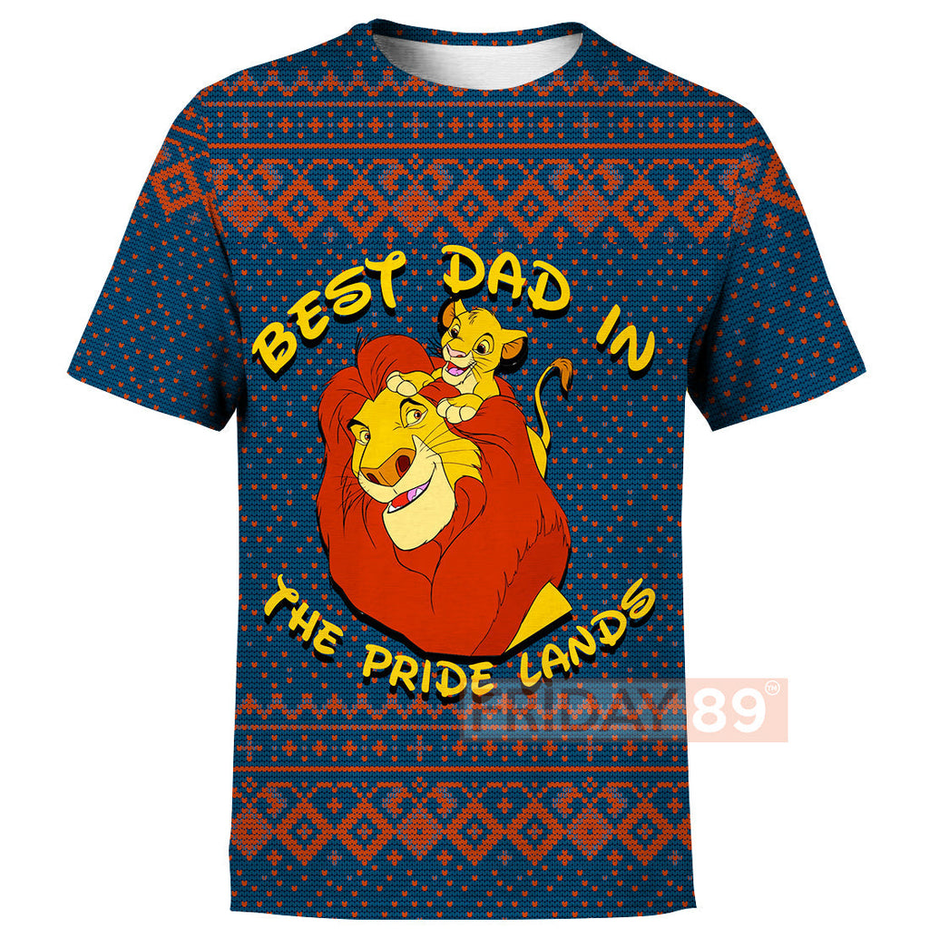 LK T-shirt Best Dad In The Pride Lands - Simba & Mufasa T-shirt DN Hoodie Sweater Tank