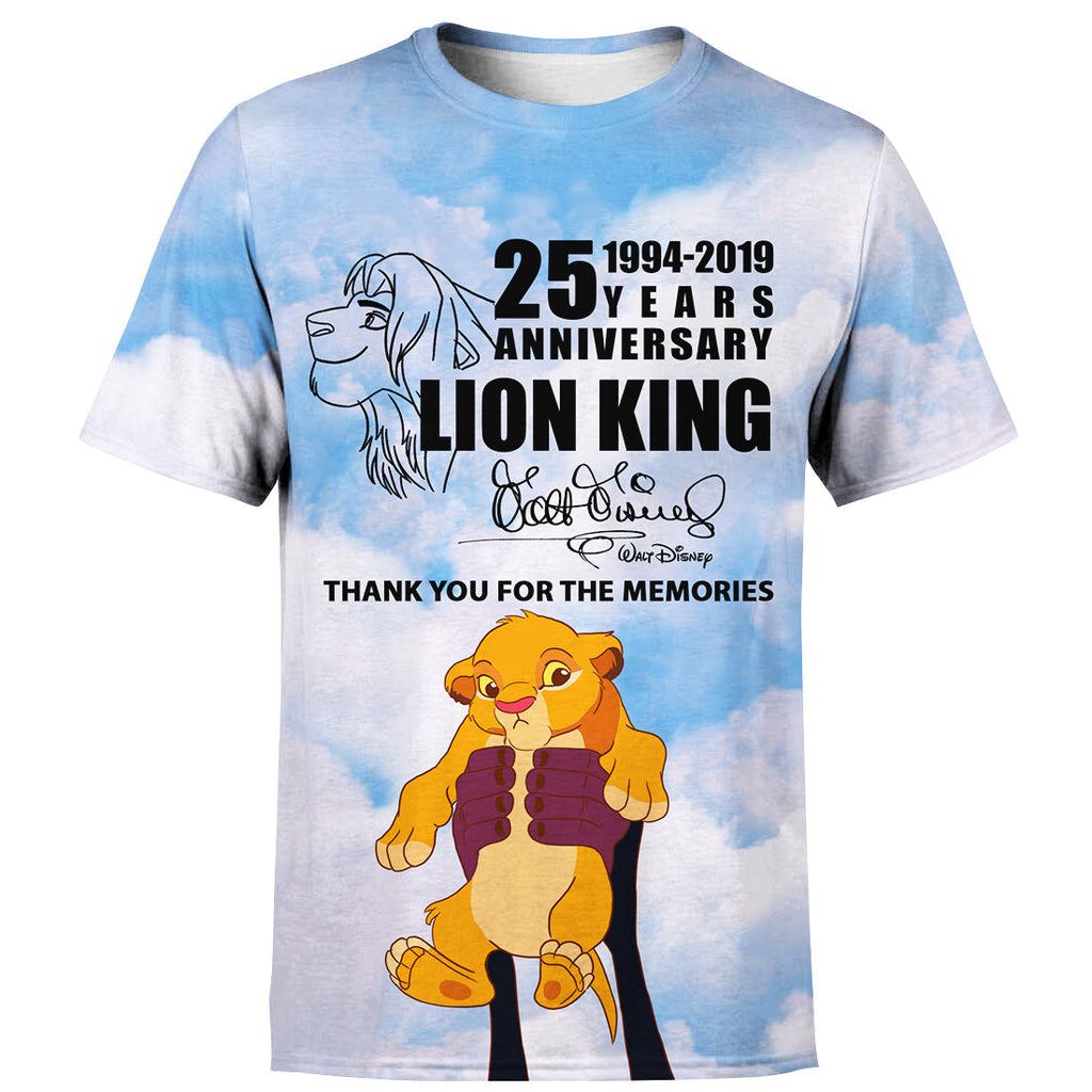 LK T-shirt 25 Years Anniversary Lion King 3D Print T-shirt Amazing DN Hoodie Sweater Tank