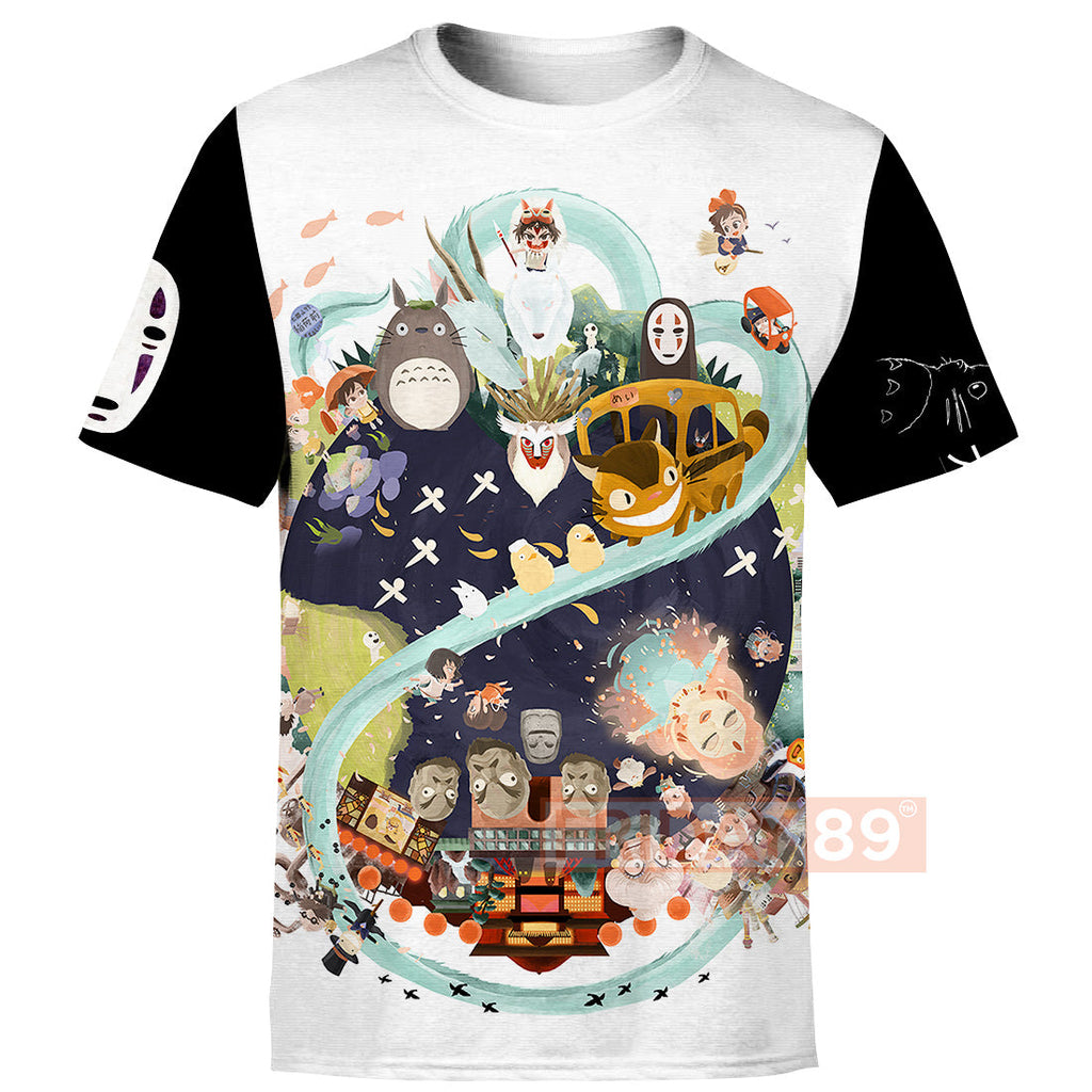  S.Ghibli Hoodie S.Ghibli All Character Adorable Chibi Art Totoro Spirited Away 3D T-shirt Amazing High Quality S.Ghibli Shirt Sweater Tank 