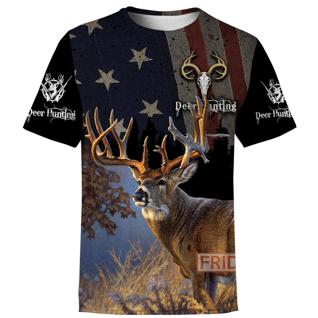 Gifury Hunting Hoodie Deer Hunting American Flag 3D Print T-shirt Hunting Sweater Tank Apparel 2026