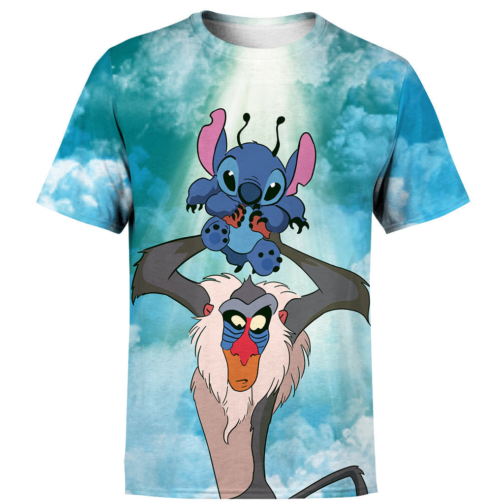 LK Stitch T-shirt 3D Print Rafiki & Stitch T-shirt Amazing DN Hoodie Sweater Tank