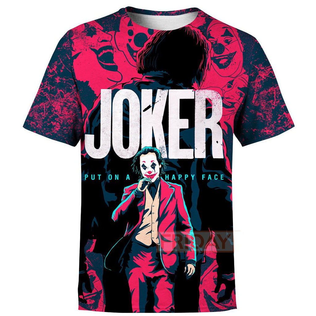  DC Joker Hoodie Put On A Happy Face Shirt Joker Hoodie Joker Red Shirt DC Joker Shirt Sweater Tank