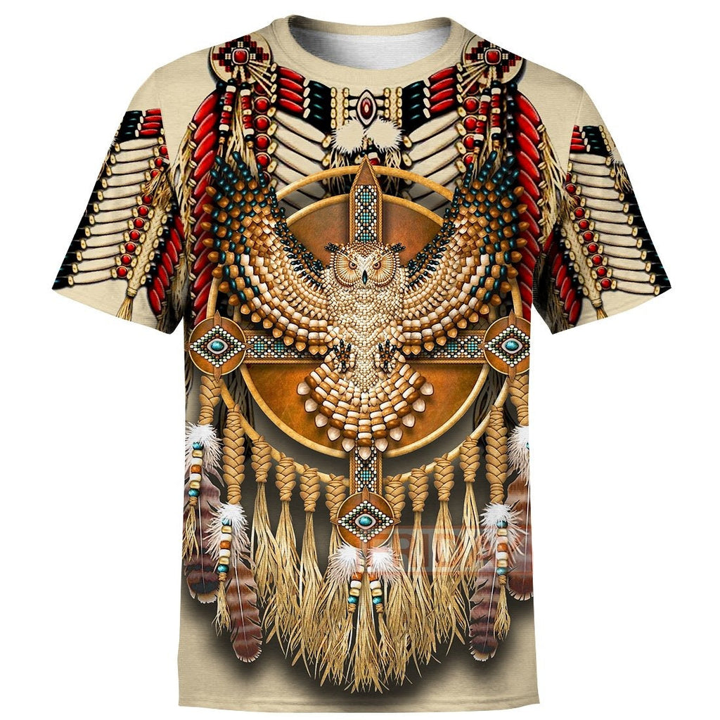 Gifury Native American Hoodie Native American Pale Owl Pattern T-shirt Native American Hoodie Sweater Tank 2022