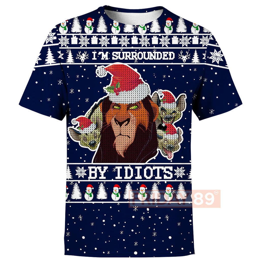 LK T-shirt Scar I'm Surrounded By Idiots X-mas T-shirt Amazing DN Hoodie Sweater Tank