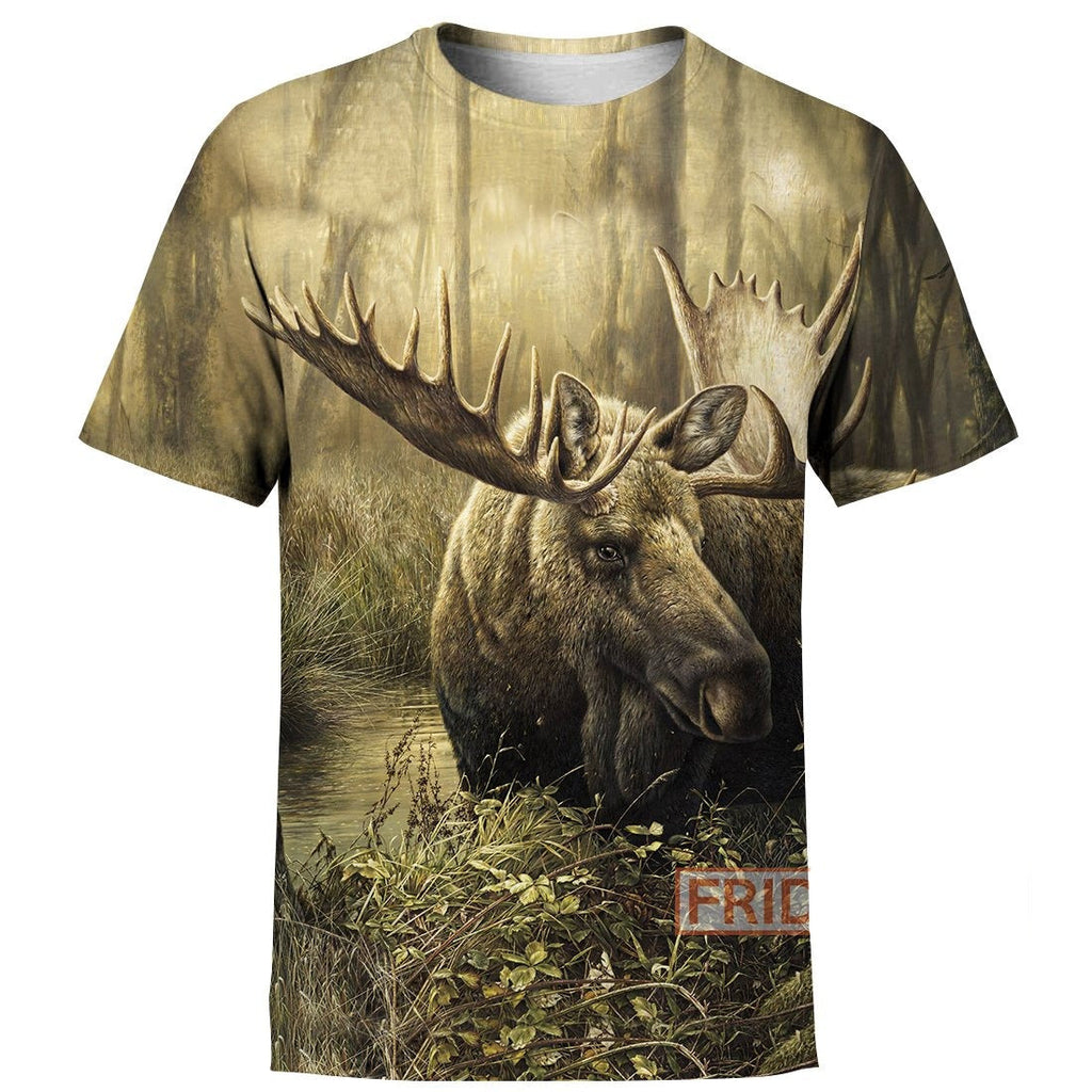 Gifury Hunting T-shirt Beauty Moose Hunting Art 3D Print T-shirt Hunting Hoodie Sweater Tank 2025