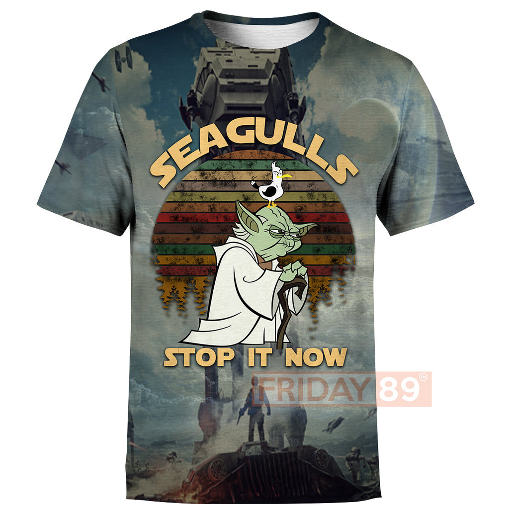  SW T-shirt SW Yoda Master Seagulls Stop It Now 3D Print T-shirt Amazing SW Hoodie Sweater Tank 2025