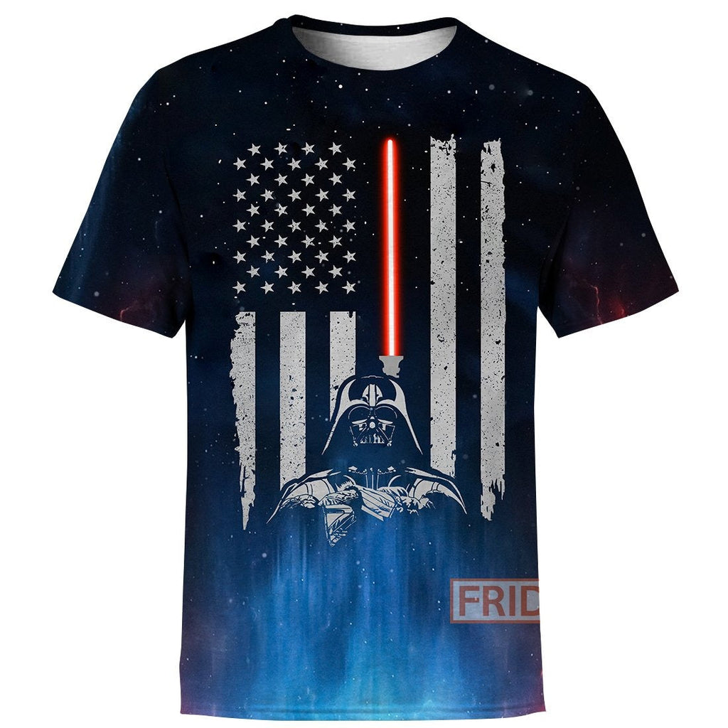  SW T-shirt SW D.Vader Lightsaber American Flag 3D Print T-shirt Cool SW Hoodie Sweater Tank 2025